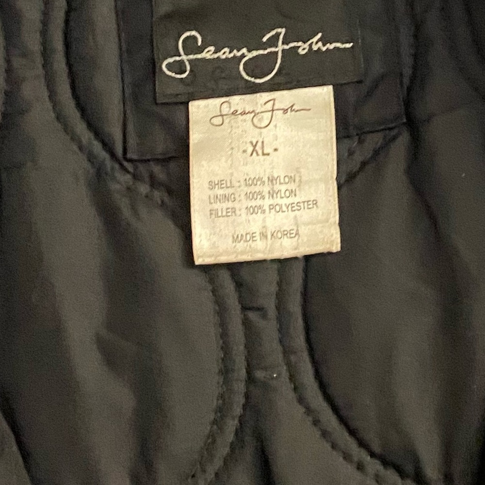 Vintage Sean John Men’s Spell Out Logo Bomber Jacket In Black Size XL. - Picture 6 of 6